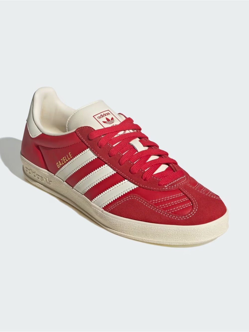 Adidas Men’s Gazelle Indoor “Better Scarlet/Cream White/Gold Metallic” JQ8384 - Picture 3 of 7